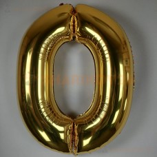 Шар (40''/102 см) Цифра, 0, Золото